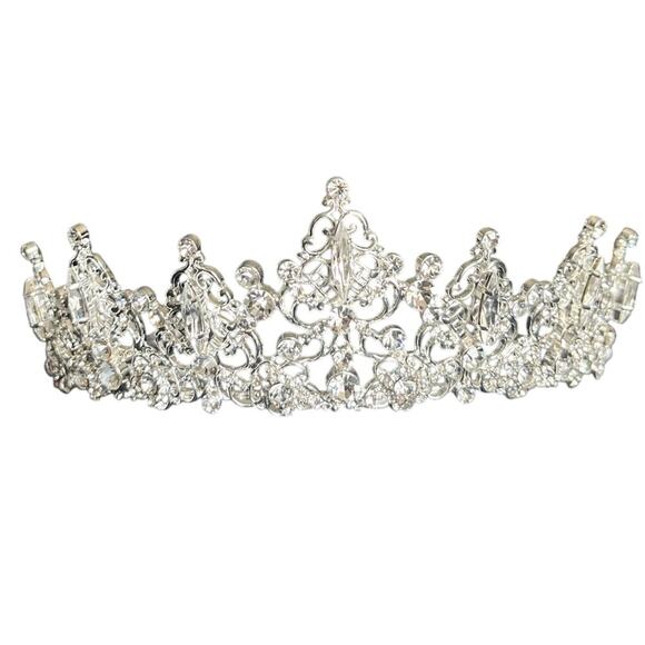 Envogue Accessories - EN VOGUE BRIDAL Rhinestone Tiara T2006 Rhodium Plated Wedding Crown